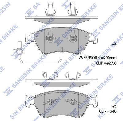 Hi-Q SP1693A - Kit de plaquettes de frein, frein à disque cwaw.fr