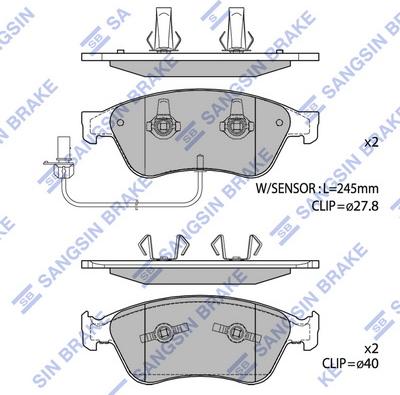 Hi-Q SP1693 - Kit de plaquettes de frein, frein à disque cwaw.fr