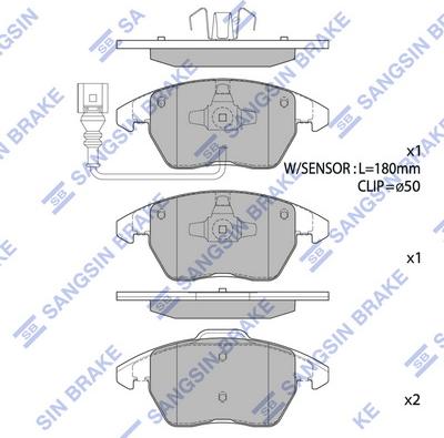 Hi-Q SP1692 - Kit de plaquettes de frein, frein à disque cwaw.fr