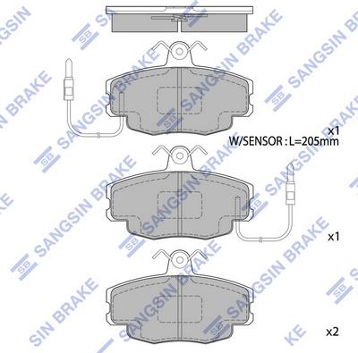 Hi-Q SP1668 - Kit de plaquettes de frein, frein à disque cwaw.fr