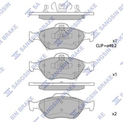 Hi-Q SP1631 - Kit de plaquettes de frein, frein à disque cwaw.fr