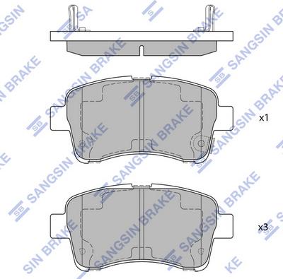 Hi-Q SP1633 - Kit de plaquettes de frein, frein à disque cwaw.fr