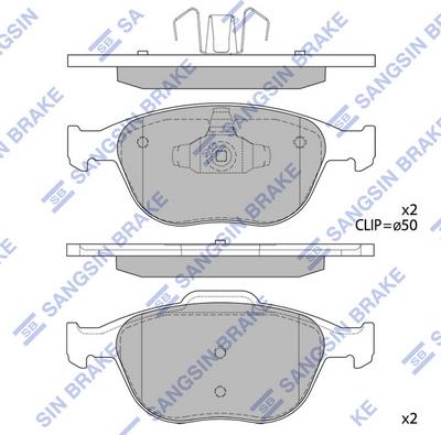 Hi-Q SP1623 - Kit de plaquettes de frein, frein à disque cwaw.fr