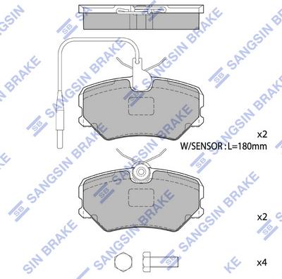 Hi-Q SP1180 - Kit de plaquettes de frein, frein à disque cwaw.fr