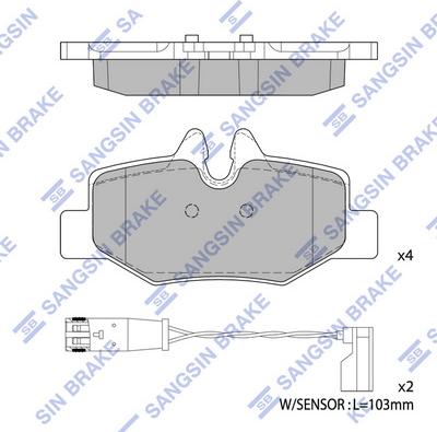 Hi-Q SP1896 - Kit de plaquettes de frein, frein à disque cwaw.fr