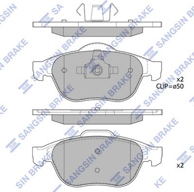 Hi-Q SP1892 - Kit de plaquettes de frein, frein à disque cwaw.fr