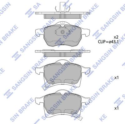 Hi-Q SP1805 - Kit de plaquettes de frein, frein à disque cwaw.fr