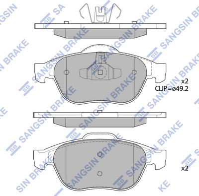 Hi-Q SP1802 - Kit de plaquettes de frein, frein à disque cwaw.fr