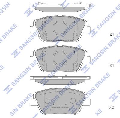 Hi-Q SP1398 - Kit de plaquettes de frein, frein à disque cwaw.fr