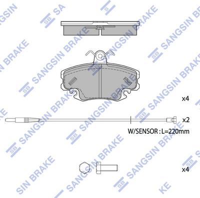 Hi-Q SP1243 - Kit de plaquettes de frein, frein à disque cwaw.fr