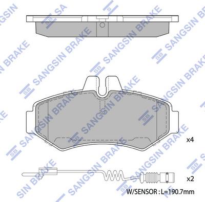 Hi-Q SP1278 - Kit de plaquettes de frein, frein à disque cwaw.fr