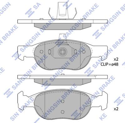 Hi-Q SP1740A - Kit de plaquettes de frein, frein à disque cwaw.fr