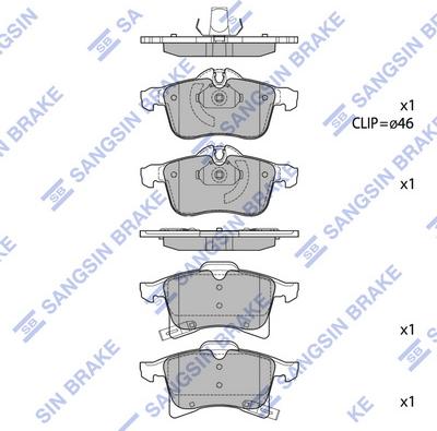 Hi-Q SP1703 - Kit de plaquettes de frein, frein à disque cwaw.fr