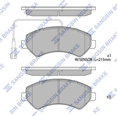 Hi-Q SP1716A - Kit de plaquettes de frein, frein à disque cwaw.fr