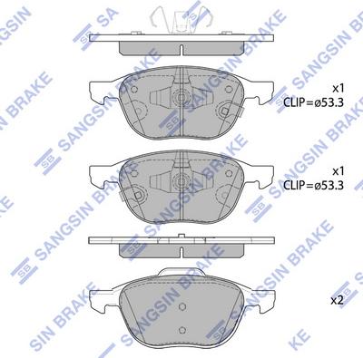 Hi-Q SP1712 - Kit de plaquettes de frein, frein à disque cwaw.fr