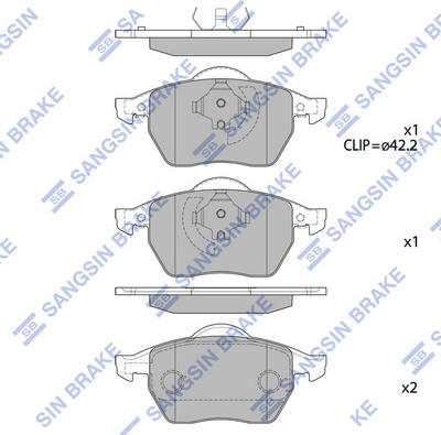 Hi-Q SP2097A - Kit de plaquettes de frein, frein à disque cwaw.fr