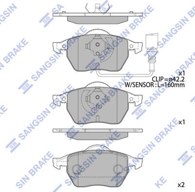 Hi-Q SP2097 - Kit de plaquettes de frein, frein à disque cwaw.fr