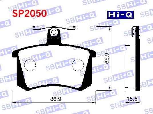 Hi-Q SP2050 - Kit de plaquettes de frein, frein à disque cwaw.fr