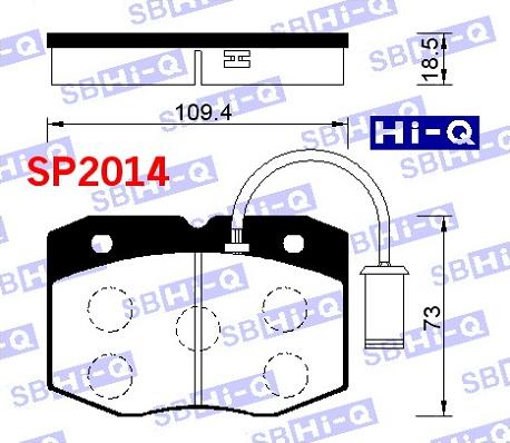 Hi-Q SP2014 - Kit de plaquettes de frein, frein à disque cwaw.fr