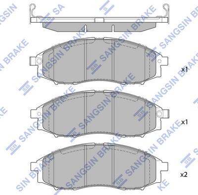 Hi-Q SP2078 - Kit de plaquettes de frein, frein à disque cwaw.fr