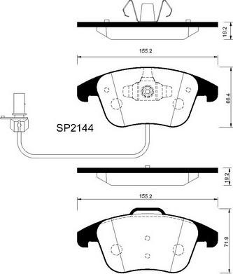 Hi-Q SP2144 - Kit de plaquettes de frein, frein à disque cwaw.fr