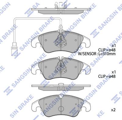 Hi-Q SP2145 - Kit de plaquettes de frein, frein à disque cwaw.fr