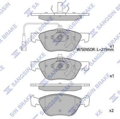 Hi-Q SP2294A - Kit de plaquettes de frein, frein à disque cwaw.fr