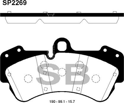 Hi-Q SP2269 - Kit de plaquettes de frein, frein à disque cwaw.fr