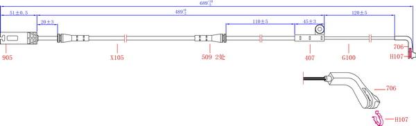 Hi-Q SWS1512 - Contact d'avertissement, usure des plaquettes de frein cwaw.fr