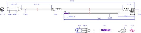 Hi-Q SWS1600 - Contact d'avertissement, usure des plaquettes de frein cwaw.fr