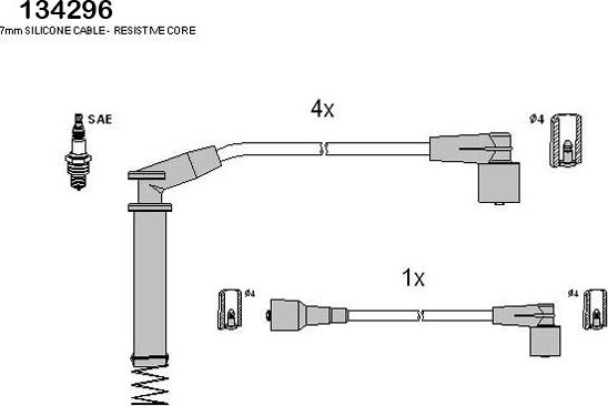 HITACHI 134296 - Kit de câbles d'allumage cwaw.fr