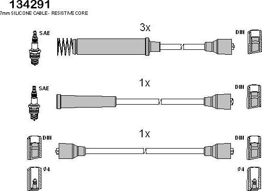 HITACHI 134291 - Kit de câbles d'allumage cwaw.fr