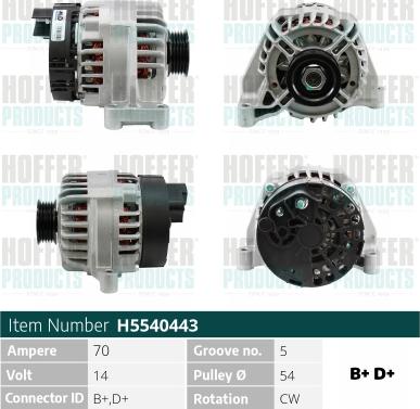 Hoffer H5540443R - Alternateur cwaw.fr