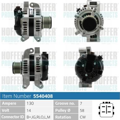 Hoffer H5540408 - Alternateur cwaw.fr