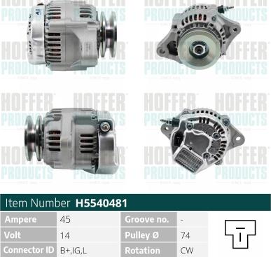 Hoffer H5540481 - Alternateur cwaw.fr