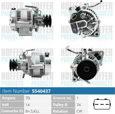 Hoffer H5540437 - Alternateur cwaw.fr