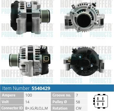 Hoffer H5540429 - Alternateur cwaw.fr