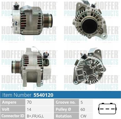 Hoffer H5540120 - Alternateur cwaw.fr