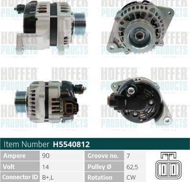 Hoffer H5540812 - Alternateur cwaw.fr