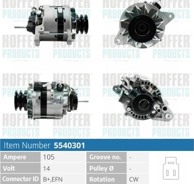 Hoffer H5540301 - Alternateur cwaw.fr