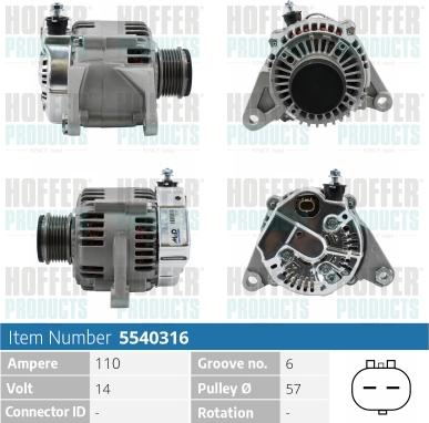 Hoffer H5540316 - Alternateur cwaw.fr