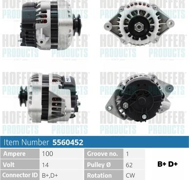 Hoffer H5560452 - Alternateur cwaw.fr