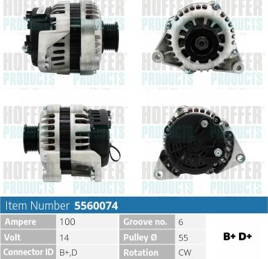 Hoffer H5560074 - Alternateur cwaw.fr