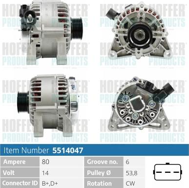 Hoffer H5514047 - Alternateur cwaw.fr