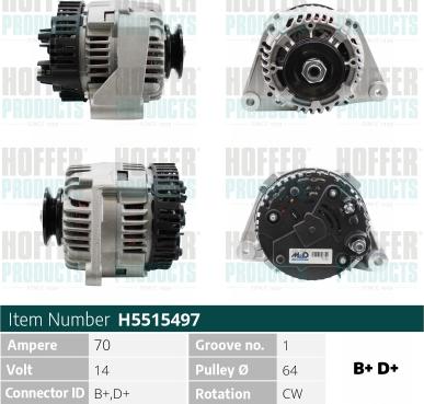 Hoffer H5515497 - Alternateur cwaw.fr