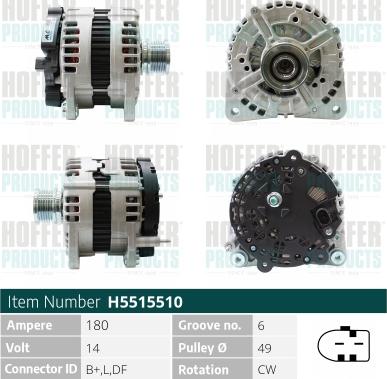 Hoffer H5515510 - Alternateur cwaw.fr