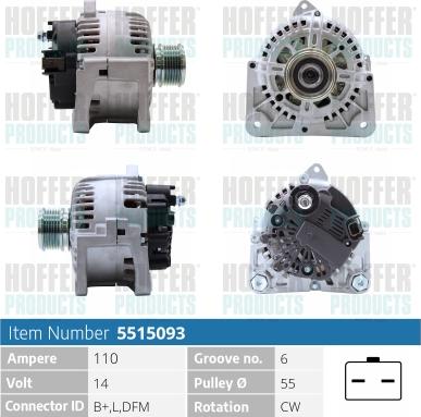 Hoffer H5515093 - Alternateur cwaw.fr