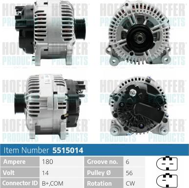 Hoffer H5515014 - Alternateur cwaw.fr