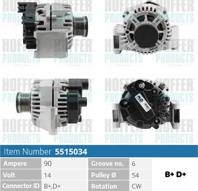 Hoffer H5515034 - Alternateur cwaw.fr