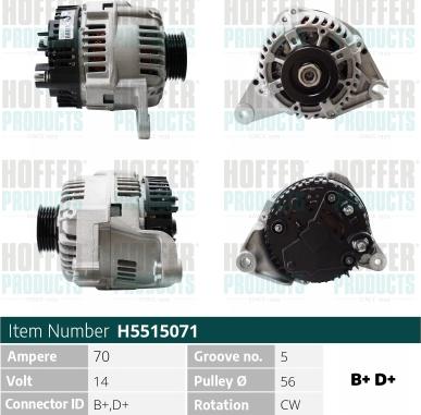 Hoffer H5515071 - Alternateur cwaw.fr